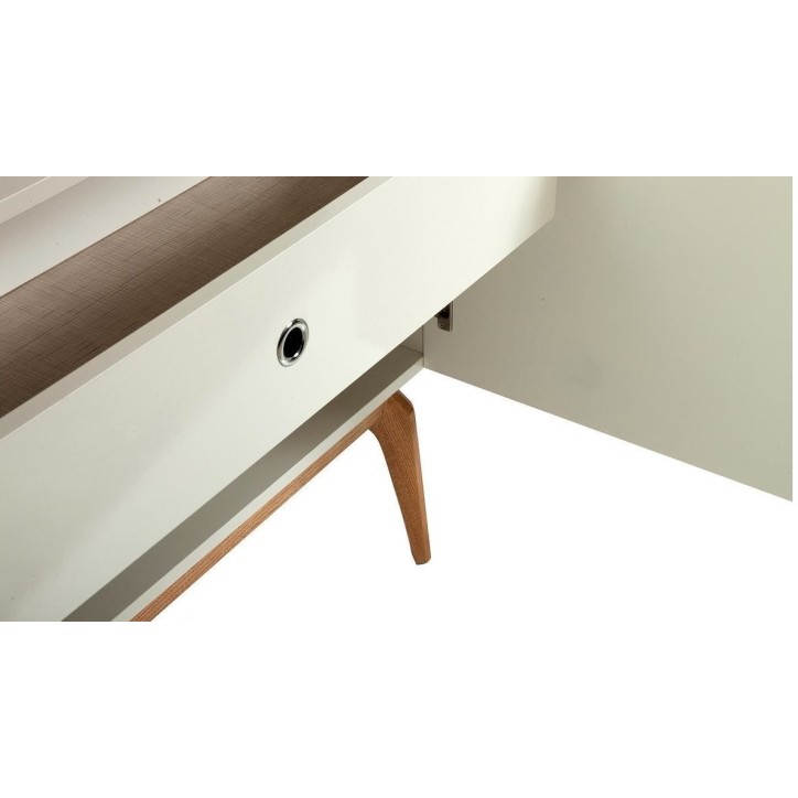 Buffet CLARA 4 portes 1 tiroir 200 cm blanc