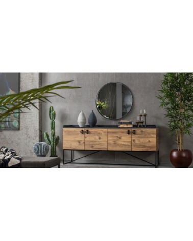 Buffet LOFT 4 portes 190 cm marron