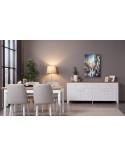 Buffet LORINE 4 portes 2 tiroirs 200 cm blanc