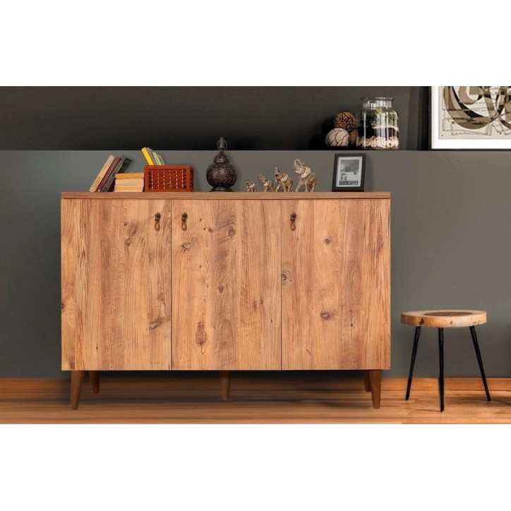 Buffet MOTTO 3 portes 128 cm chêne
