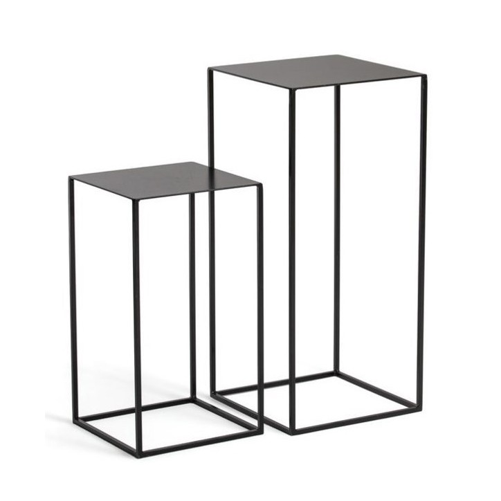 Table d'appoint double en métal
