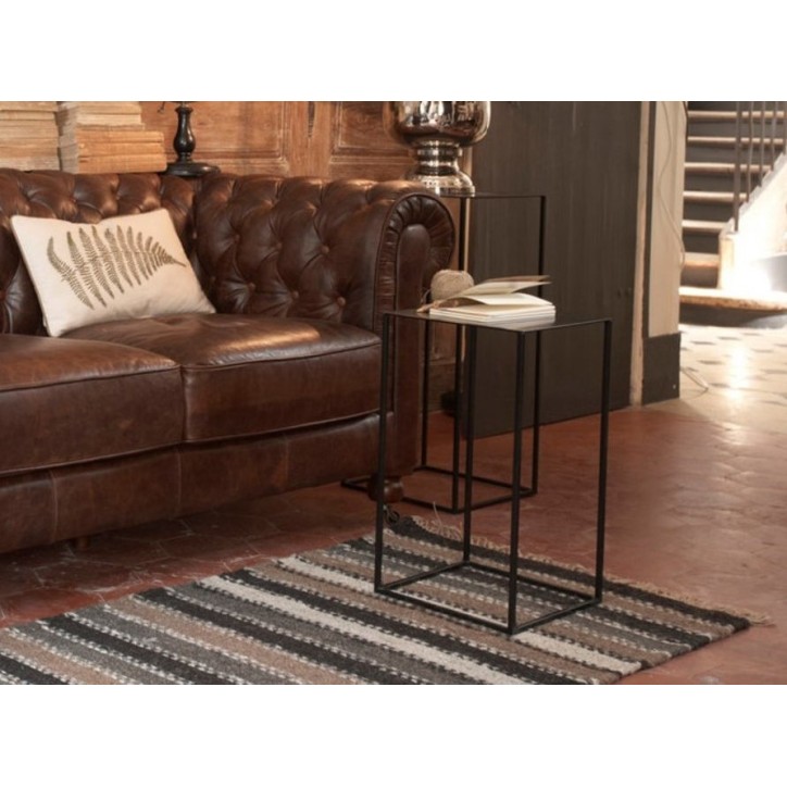 Table d'appoint double en métal