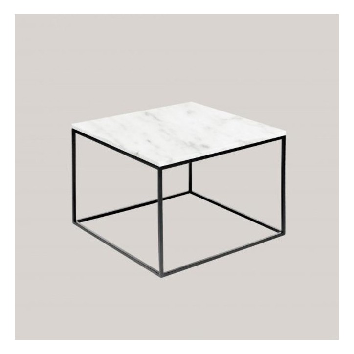 Table basse carrée en marbre blanc