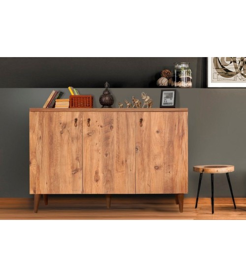 Buffet MOTTO 3 portes 128 cm chêne