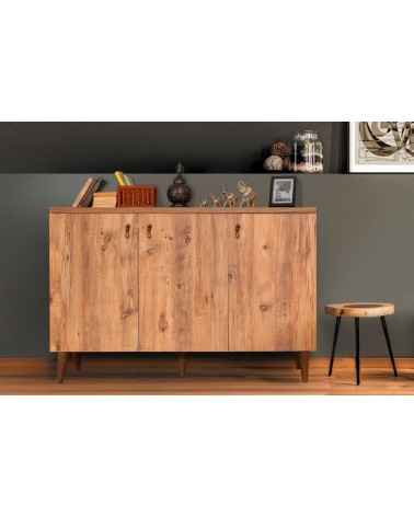 Buffet MOTTO 3 portes 128 cm chêne