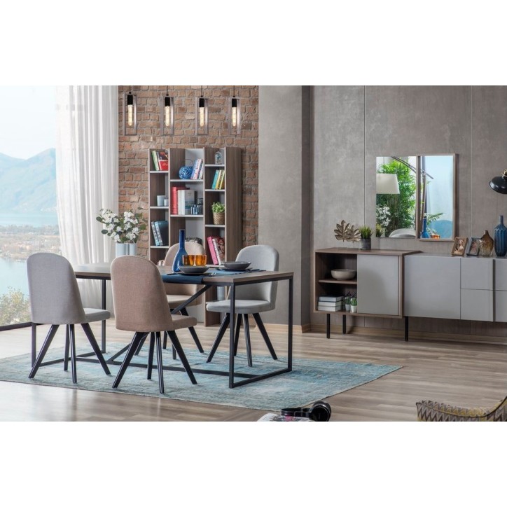 Salle à manger PLATE bois et gris Salle à manger PLATE bois et gris