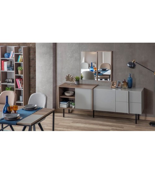 Salle à manger PLATE bois et gris