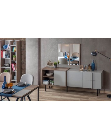 Salle à manger PLATE bois et gris