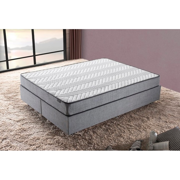 Cama com baú NIRON cinza 160x200 cm