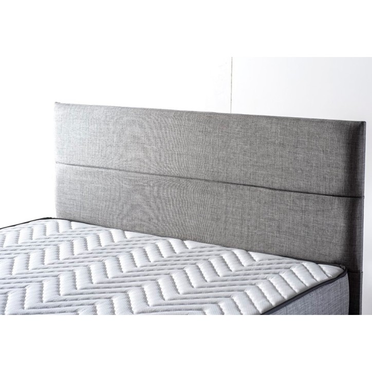 NIRON SILVER bed, grijs + matras en hoofdbord 160x200 cm
