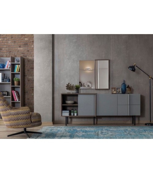 Salle à manger PLATE bois et gris