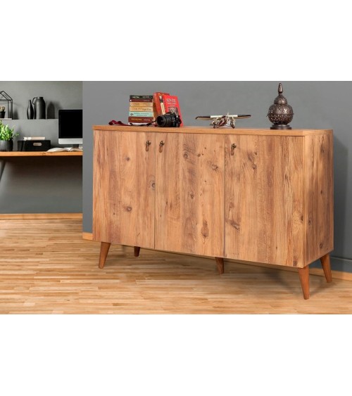Buffet MOTTO 3 portes 128 cm chêne