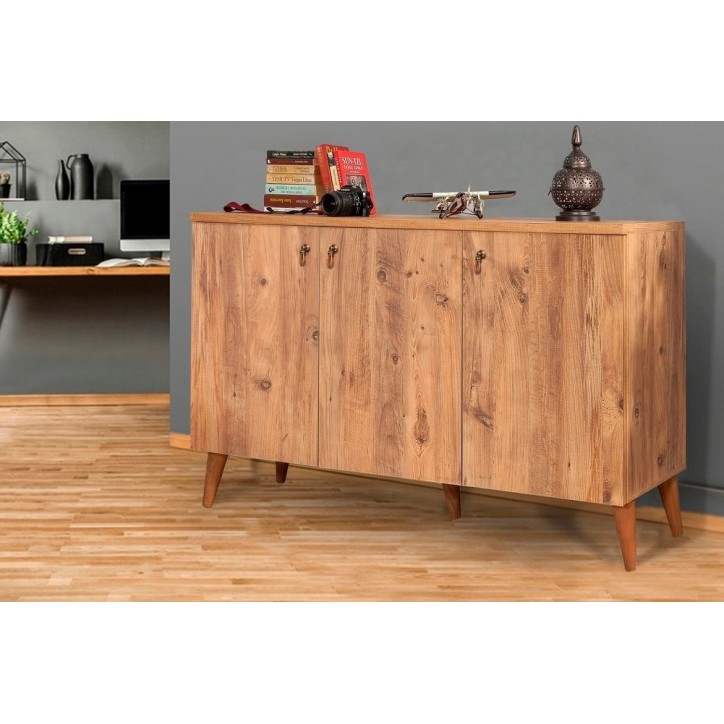 Buffet MOTTO 3 portes 128 cm chêne