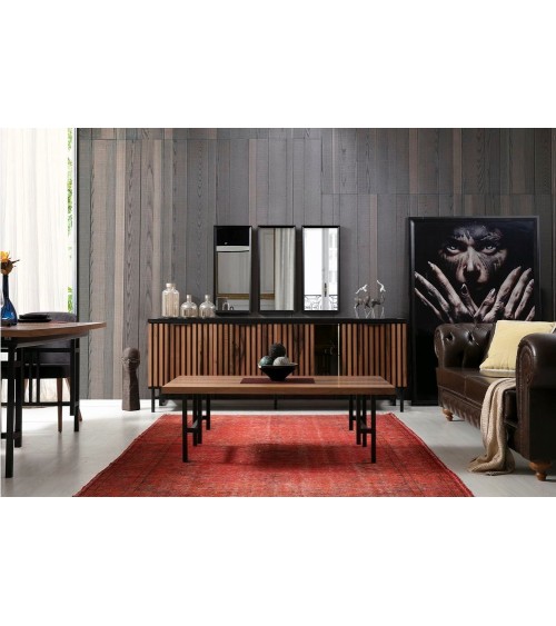 Salle à manger ZAFIRA bois et noir