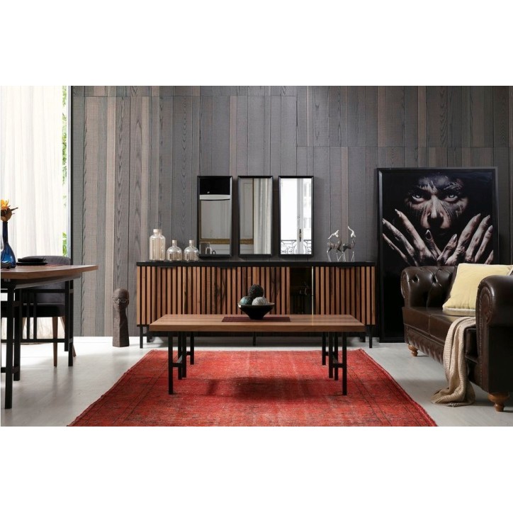 Salle à manger ZAFIRA bois et noir Salle à manger ZAFIRA bois et noir