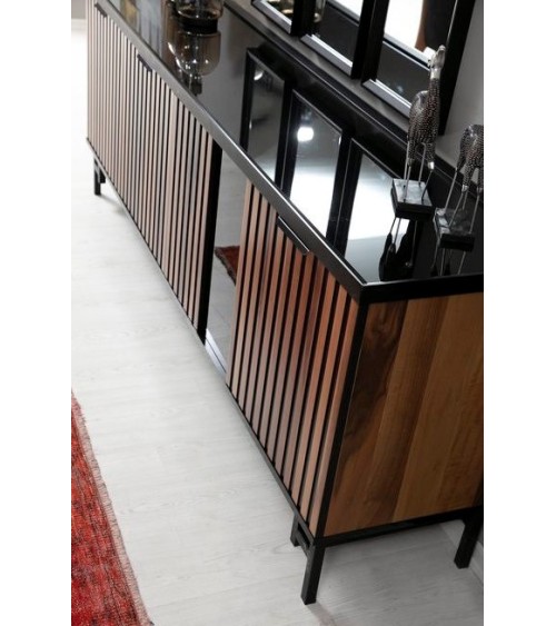 Salle à manger ZAFIRA bois et noir