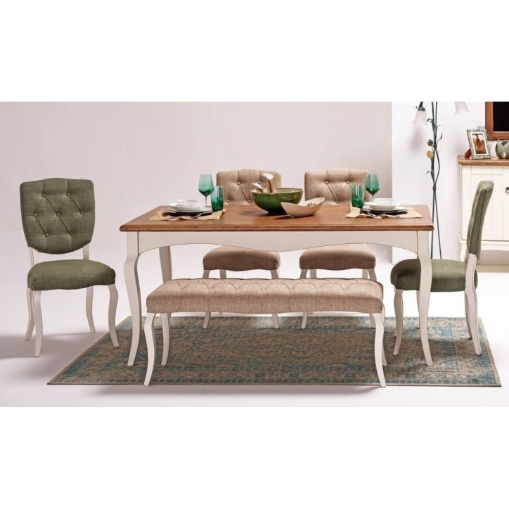 Salle à manger AUSTIN blanc et bois Salle à manger AUSTIN blanc et bois