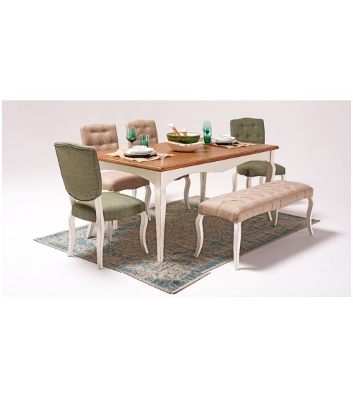 Salle à manger AUSTIN blanc et bois