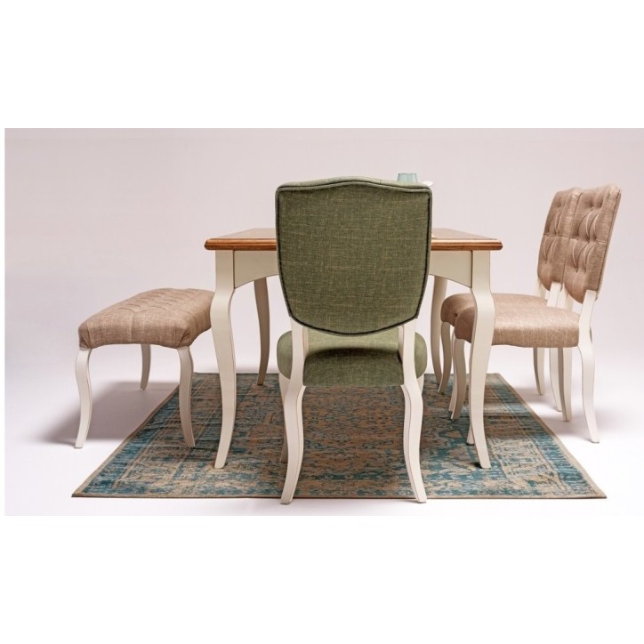 Salle à manger AUSTIN blanc et bois Salle à manger AUSTIN blanc et bois