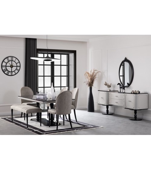 Salle à manger BIBLO blanc et noir