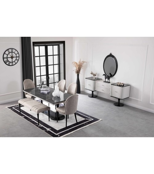 Salle à manger BIBLO blanc et noir