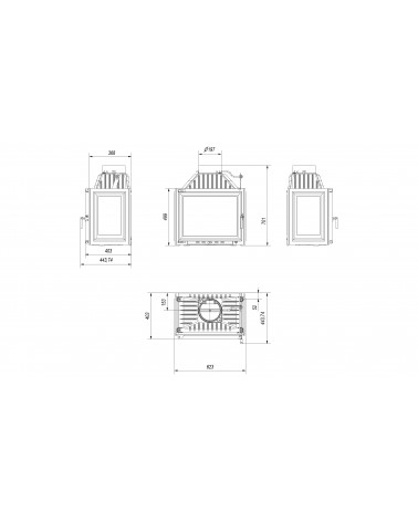 Insert cheminée MAJA 8 KW 3 côtés vitrés