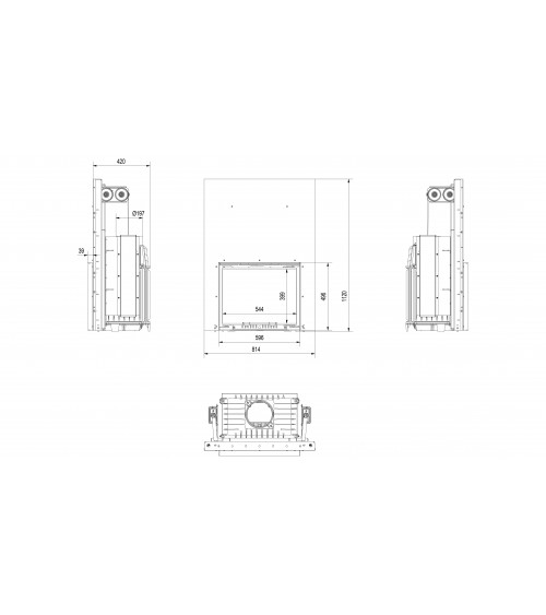 Inserto per camino MAJA 8 KW con porta a scomparsa