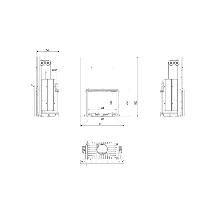 Inserto para chimenea MAJA 8 KW puerta de guillotina