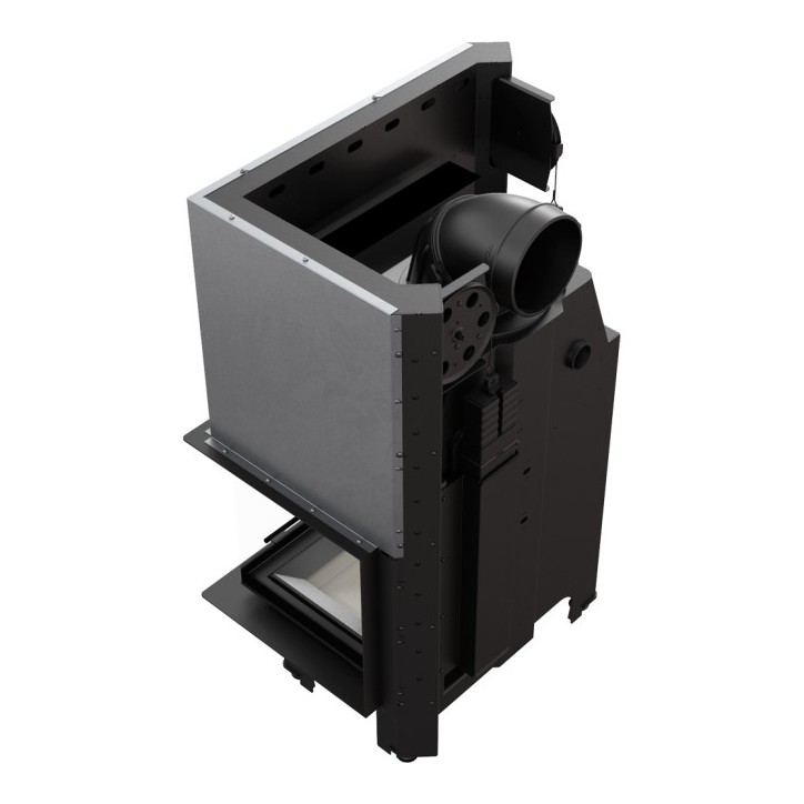 Insert cheminée MBM 10 BS vitre à droite ouverture relevable + 2 bouches recuperateur