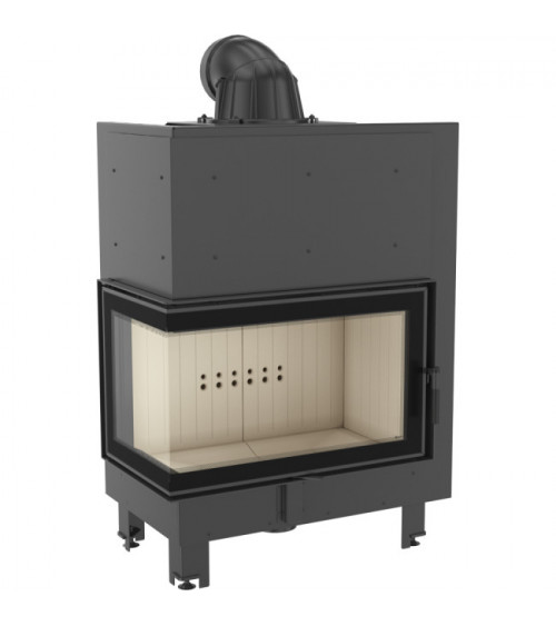 Inserto per camino MBO 15 BS vetro a sinistra + 4 bocchette di recupero di calore