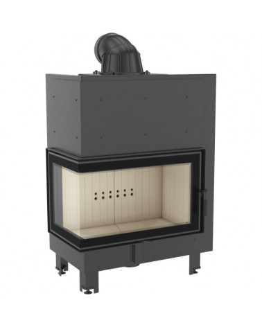Insert cheminée MBO 15 BS vitre à gauche + 4 bouches recuperateur