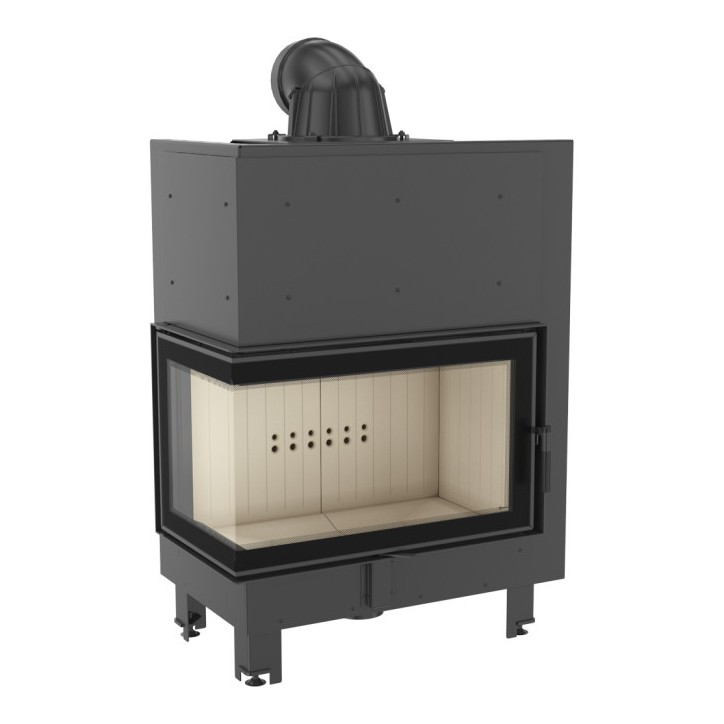 Insert cheminée MBO 15 BS vitre à gauche + 4 bouches recuperateur
