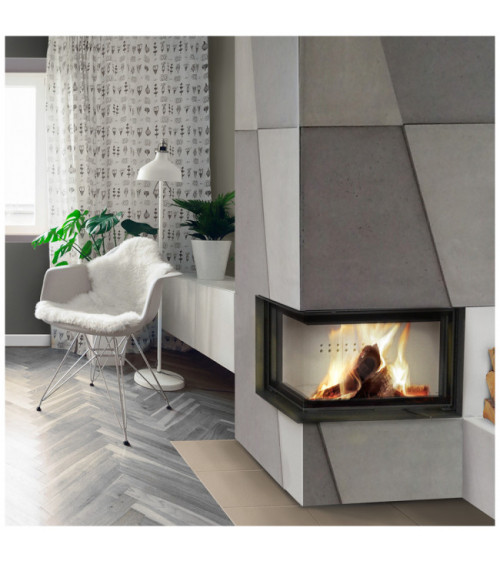 Inserto para chimenea MBO BS 15 cristal en el lado izquierdo cristal curvado
