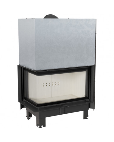Inserto per camino MBO 15  BS vetro a sinistra con porta a scomparsa + 4 bocchette di recupero di calore