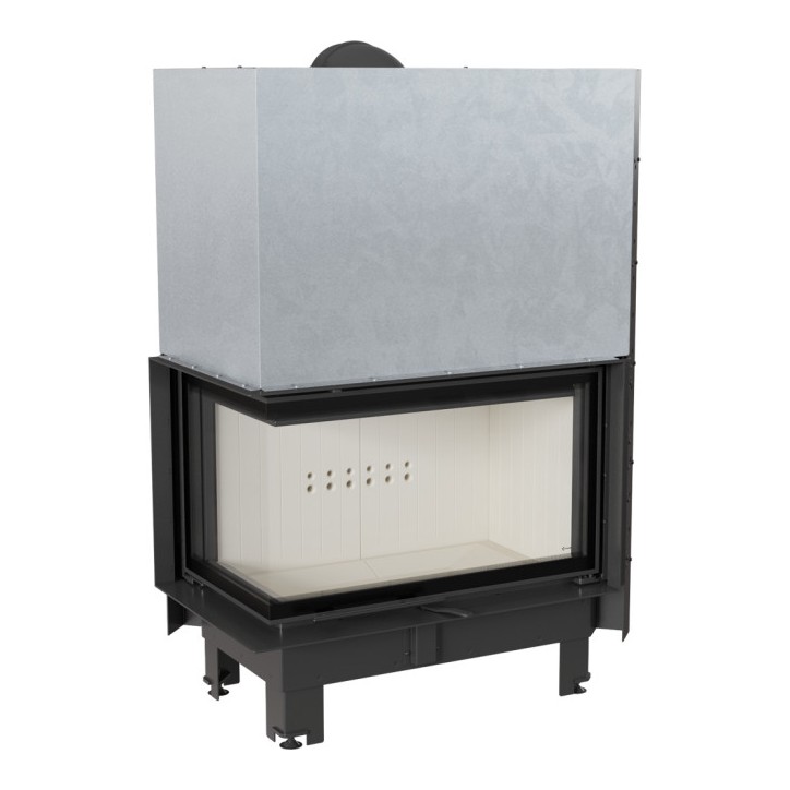 Insert cheminée MBO 15  BS vitre à gauche ouverture relevable + 4 bouches recuperateur