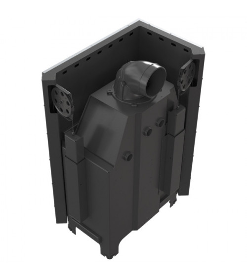 Insert cheminée MBO BS 15 vitre à gauche vitre courbée ouverture relevable