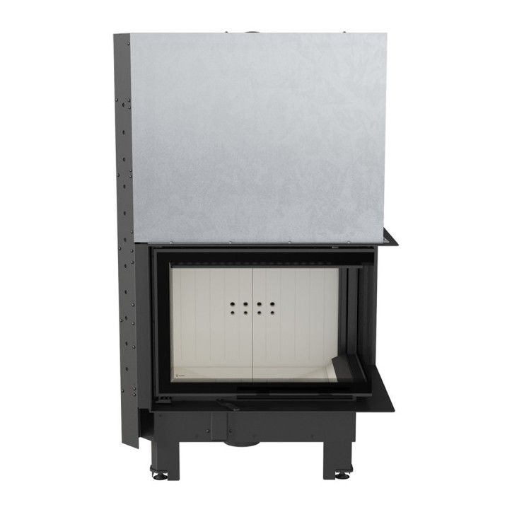 Insert cheminée MBZ 13 vitre à droite vitre courbée ouverture relevable + 3 bouches recuperateur