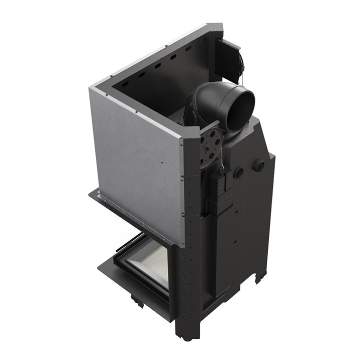 Inserto para chimenea MBZ 13 BS cristal en el lado derecho cristal curvado puerta de guillotina