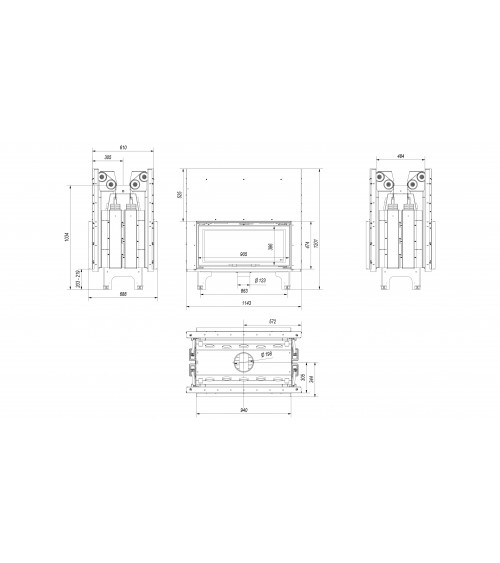 Insert cheminée MILA 16 TUNNEL ouverture relevable