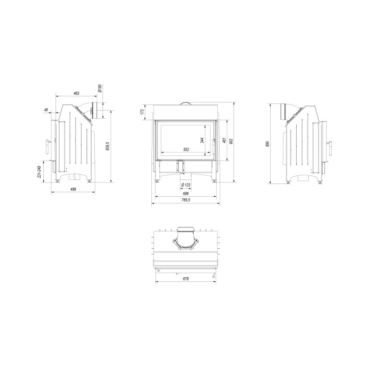 Inserto per camino ZIBI 12 - 11 kW