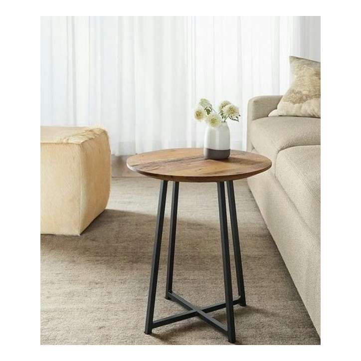 Mesa auxiliar redonda en madera LOFT 60 x 45 cm