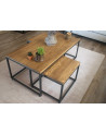 Salontafel + 2 houten en metalen nesttafels