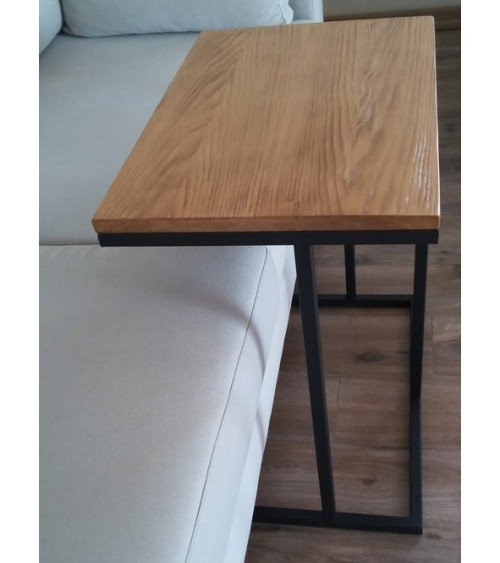 Mesa auxiliar en madera y metal LOFT 60 x 40 cm