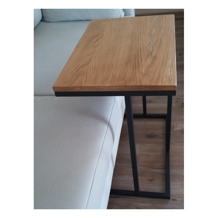 Table d'appoint en bois et métal LOFT 60 x 40 cm