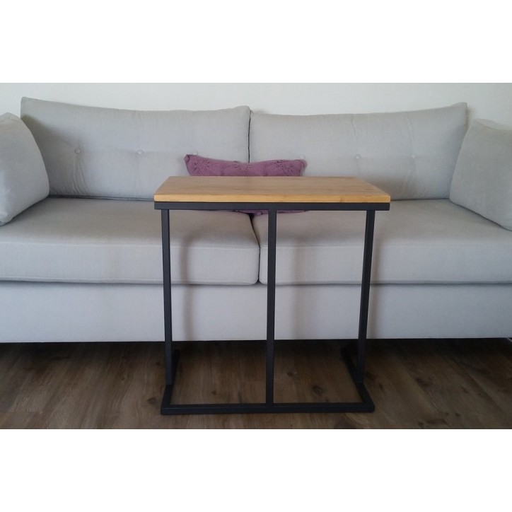 Table d'appoint en bois et métal LOFT 60 x 40 cm