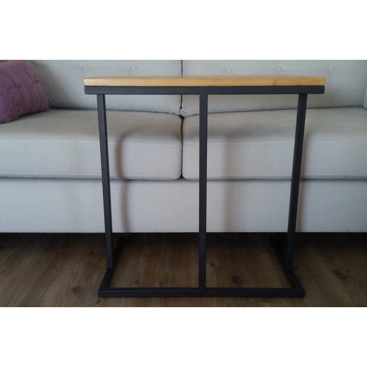 Mesa auxiliar en madera y metal LOFT 60 x 40 cm
