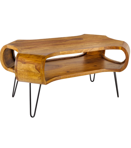 Table basse ORGANIC LIVING 100 cm en bois de sheesham naturel