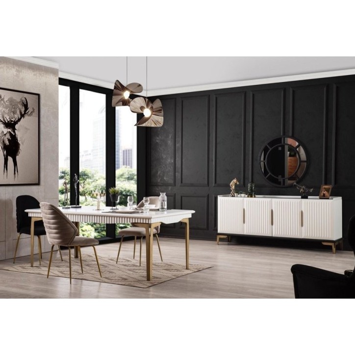 Salle à manger AKTIV blanc et doré Salle à manger AKTIV blanc et doré