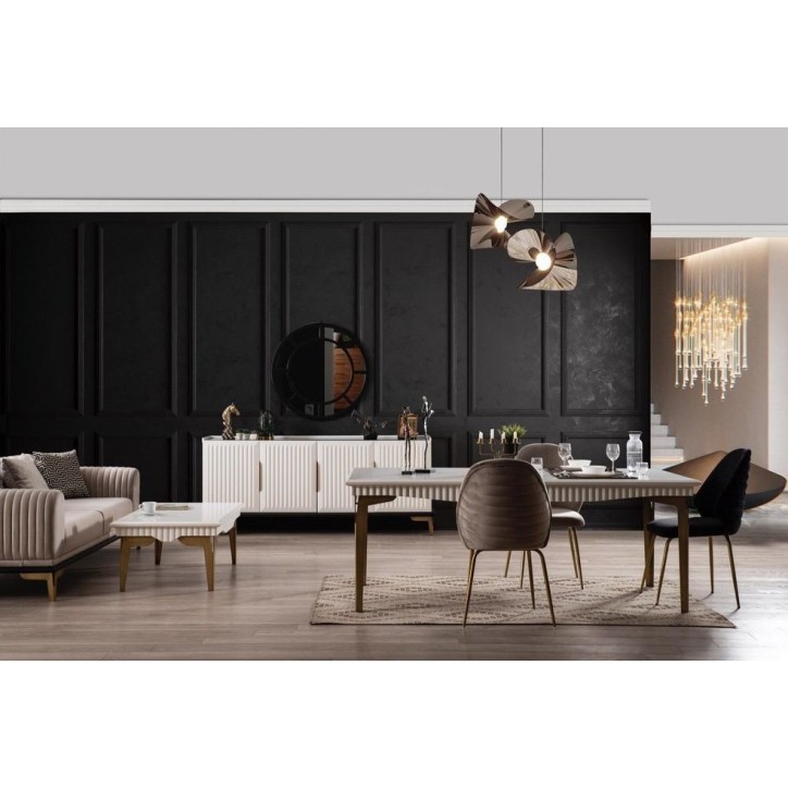 Salle à manger AKTIV blanc et doré Salle à manger AKTIV blanc et doré