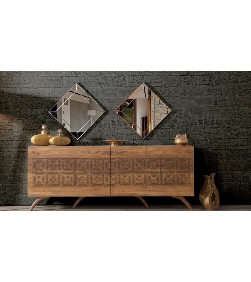 Buffet PREMIUM 4 portes 208 cm marron